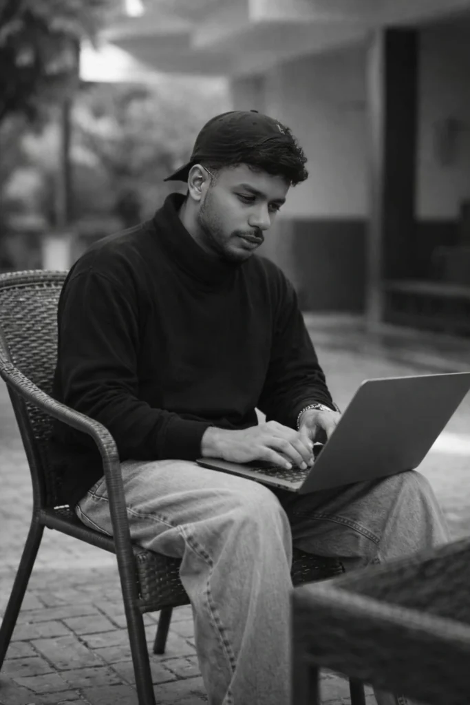 freelance-digital-marketer-working on the lap